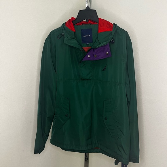 Nautica Green Hooded Windbreaker Jacket - Picture 1 of 3